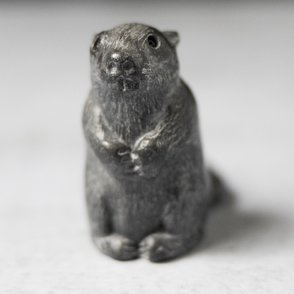 Beaver Sculpture Figurine Wolf Original Handmade Canada 2.25" soapstone